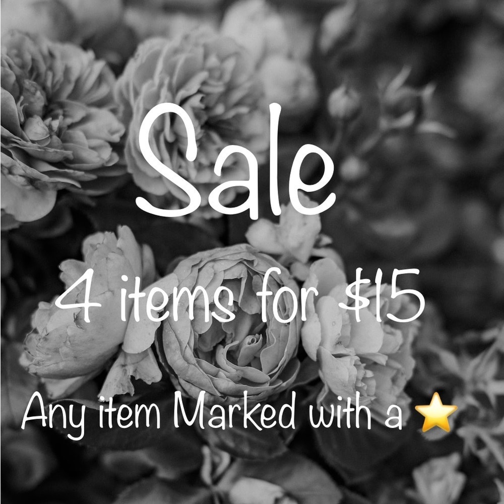 ⭐️4/$15 four item marked with ⭐️ get for only $15!!